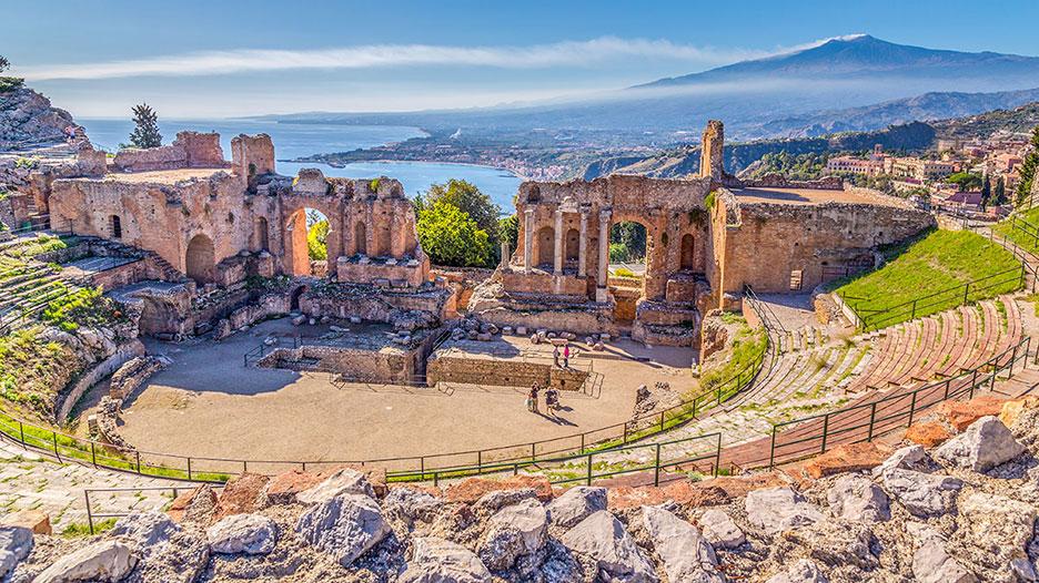 Greek Roman theater, the most important and best preserved ancient monument in Taormina. ®www.gazzettajonica.it